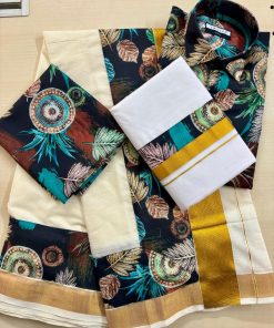 Dhoti, Shirt & Saree Combo – Classic Style with Modern Prints