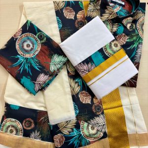 Dhoti, Shirt & Saree Combo – Classic Style with Modern Prints
