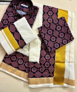 Dhoti, Shirt & Saree Combo – Traditional Elegance
