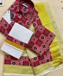 Dhoti, Shirt & Saree Combo – Fresh Prints, Timeless Grace