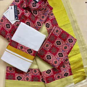 Dhoti, Shirt & Saree Combo – Fresh Prints, Timeless Grace