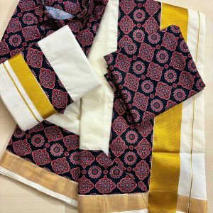 Dhoti, Shirt & Saree Combo – Traditional Elegance