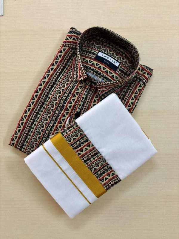 Dhoti & Shirt Combo – Bold Tradition, Balanced Design