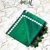 Green cotton saree with lays border