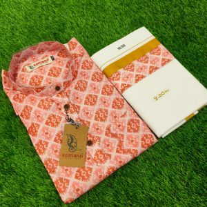 Men’s Golden Cream Dhoti Kurtha Set – Festival Ready