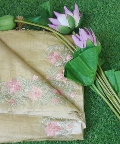 Floral Crape Tissue Saree – Embroidery in Every Drape